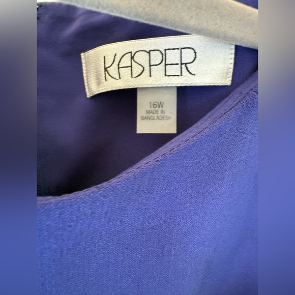 NWT Kasper Woman Regal Purple Sleeveless Sheath Dress 16W • Lined • Back Slit - Picture 2 of 8